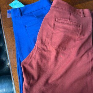 2 Betabrand Blue and Brown Stretch - XL